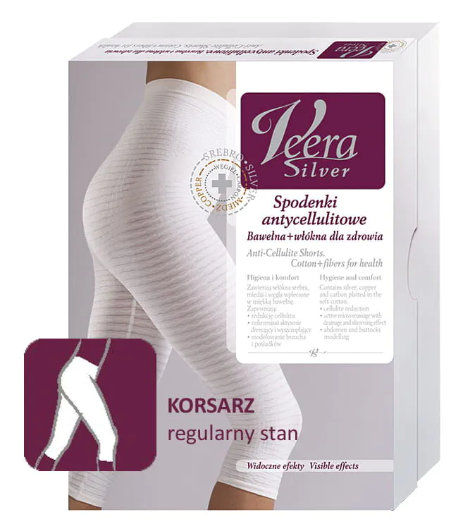 Veera Silver Spodenki antycellulitowe, fason Korsarz, Stan Regular, rozm. M