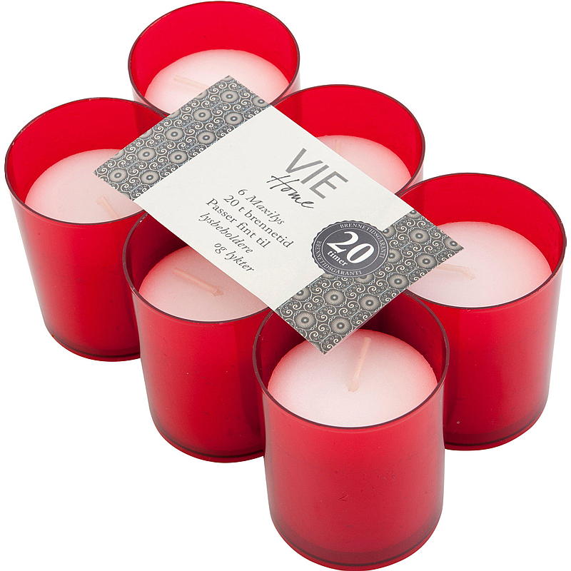 Vie Home Maxilys 6-pack 20 timmars röd kopp