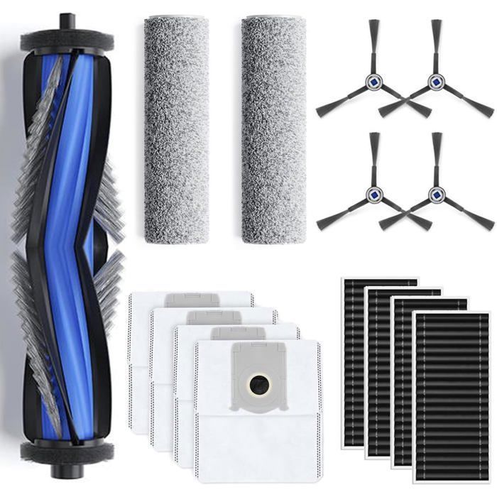 15-piece accessory set for ECOVACS DEEBOT X8 Omni/X8 Pro Omni, 1 main rubber brush, 4 filters