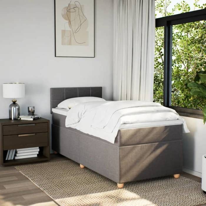 Struttura letto con materasso - Maison Exclusive - Tortora - 80x200 cm - Massimo relax - Rivestimento sfoderabile