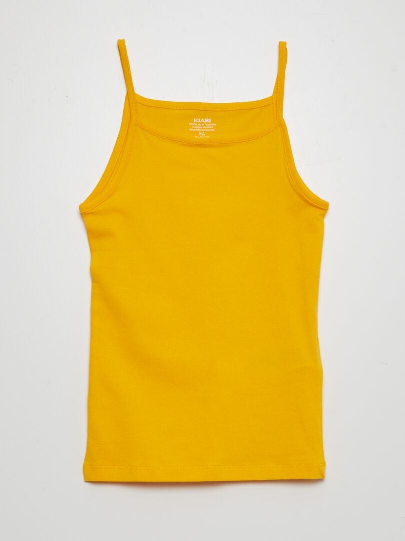 Conjunto de 2 camisetas sin mangas de color liso - AMARILLO