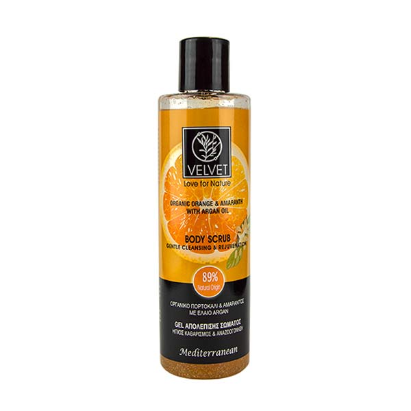 Økologisk appelsin- og amarant-kroppsskrubb med arganolje | 250 ml