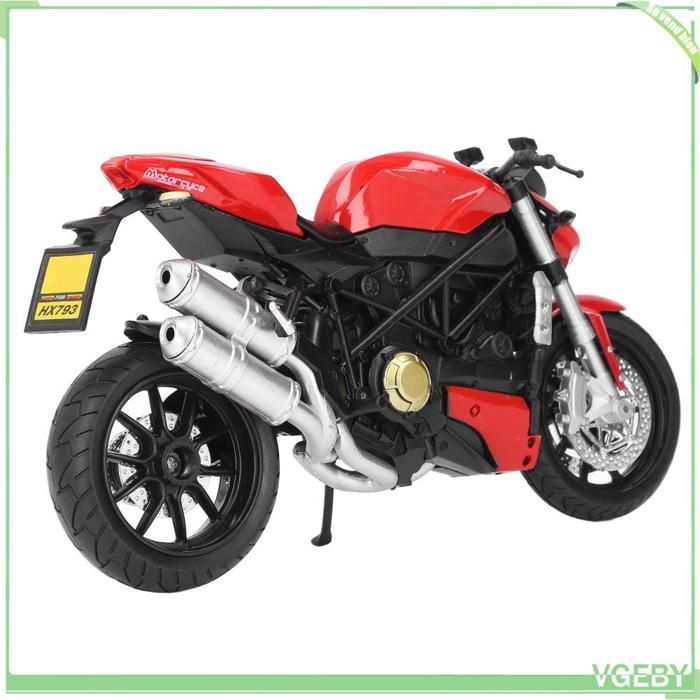 Fafeicy Modellino di moto in lega, scala 1:12, modello realistico, giocattolo interattivo, rosso