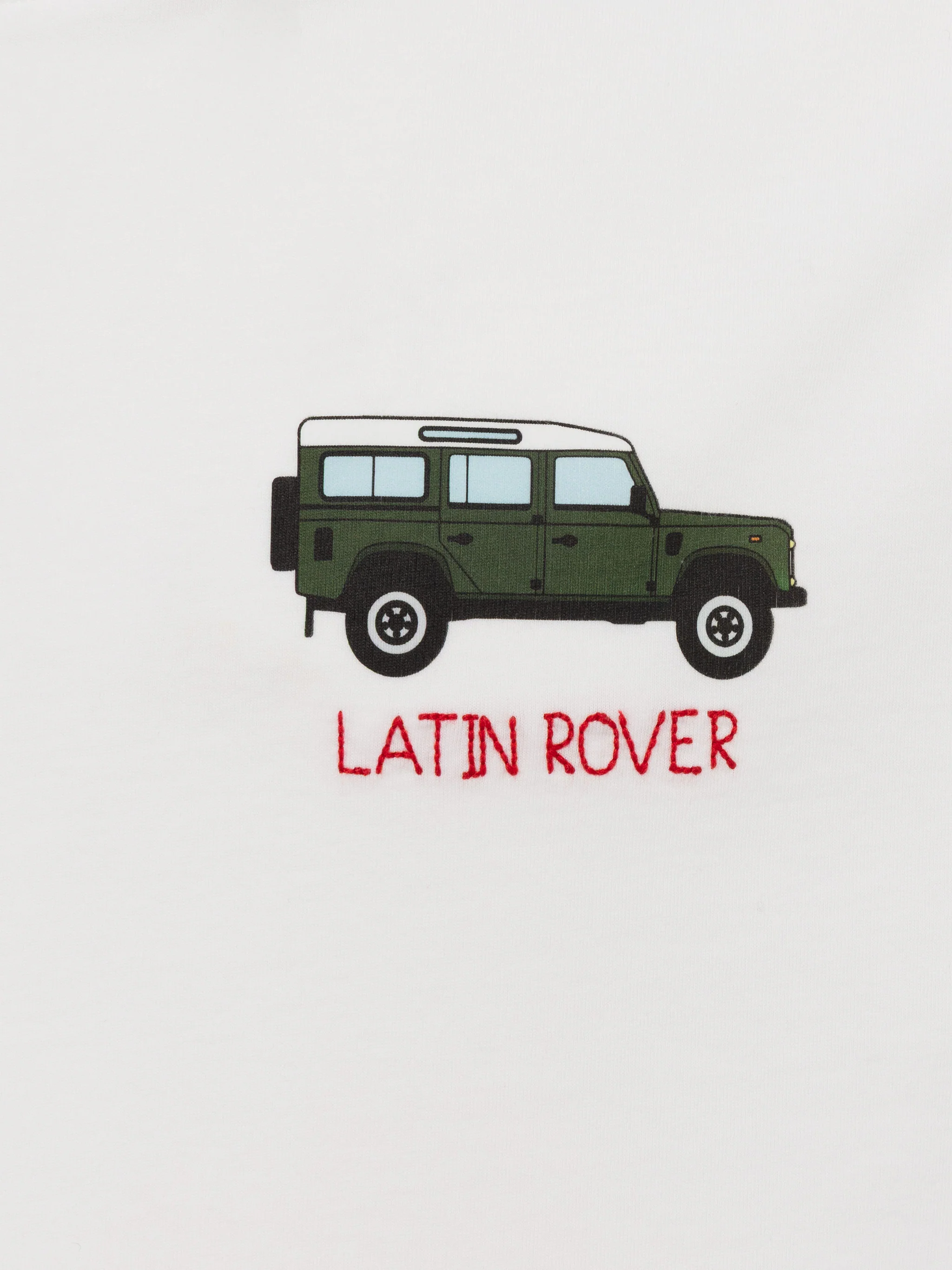 Heren katoenen T-shirt met Latin Rover-borduurwerk