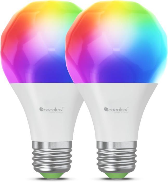 Matter Essentials Pack de 2 Wifi Ampoules LED E27 Connectées RGBW - Lampes Intelligentes,Horaires personnalisés,Contrôle par