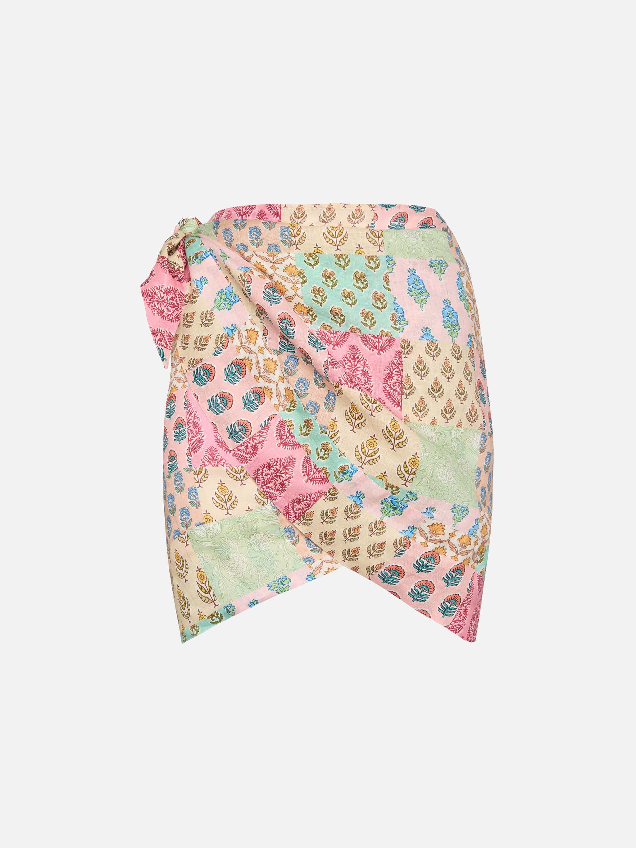 Angi linnen minirok met bloemenprint