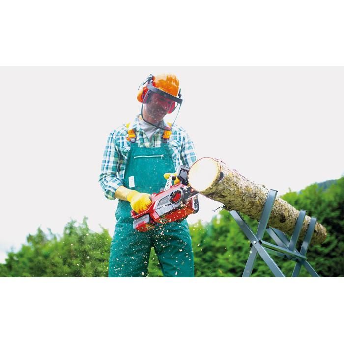 Einhell Tronçonneuse sans fil GE-LC 18/25 Li Kit - PXC (18V, coupe 23 cm) Livré avec Batterie 3,0Ah et Chargeur