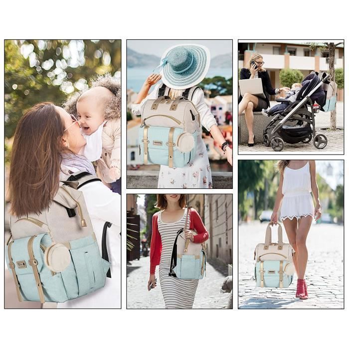 KENLUMO Diaper Backpack with Changing Mat for Baby – Large Capacity Travel Bag, Multifunctional Waterproof Diaper Bag