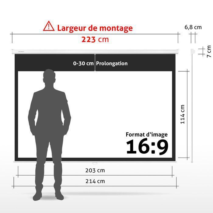 Écran de projection ESMART Professionnel MIROLO Toile 203 x 114 cm (92