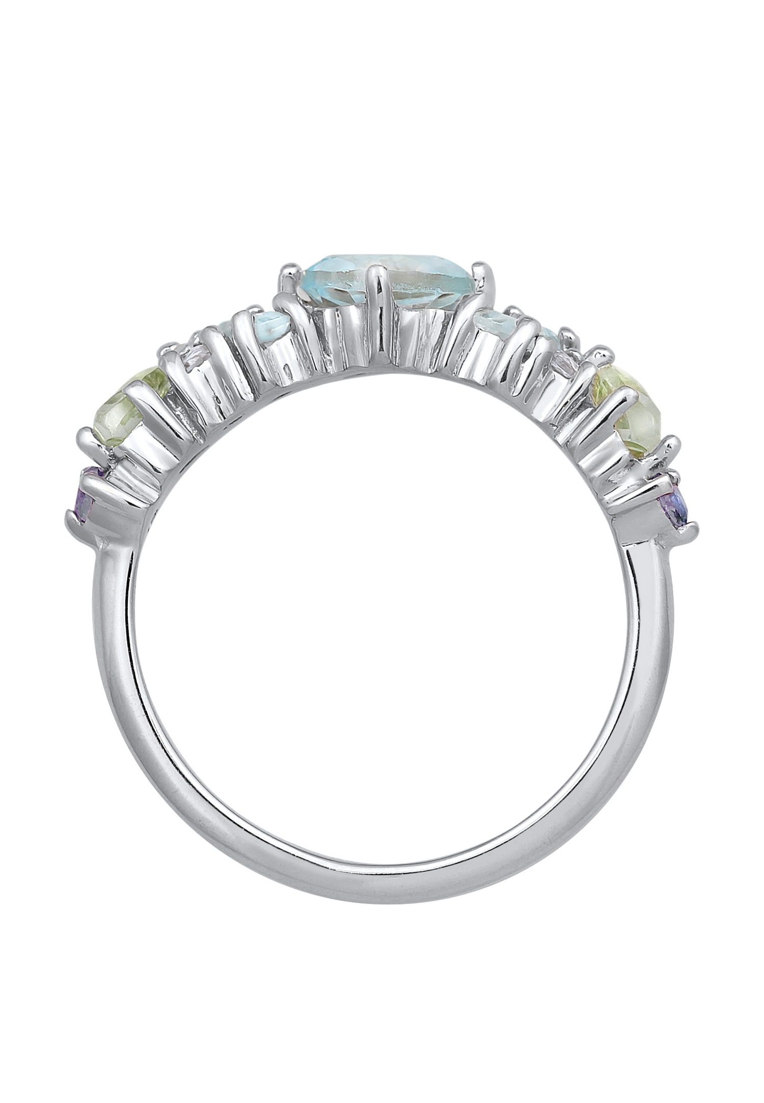 Elli PREMIUM Elli PREMIUM Bague Femmes Classique avec topaze, pierre de lune et améthyste en argent sterling 925 plaqué or
