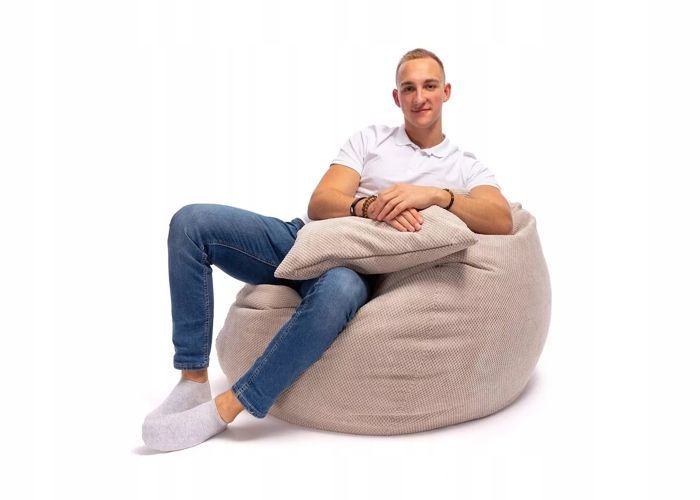 Sillón tipo puf Ecopuf - Sillón, sofá, cojín de suelo, puf para interior/exterior - Beige oscuro