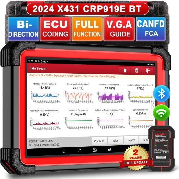 Auto Diagnostic Suitcase - Launch - CRP919E BT - OBD2 - 31+ Functions - Wireless Bluetooth