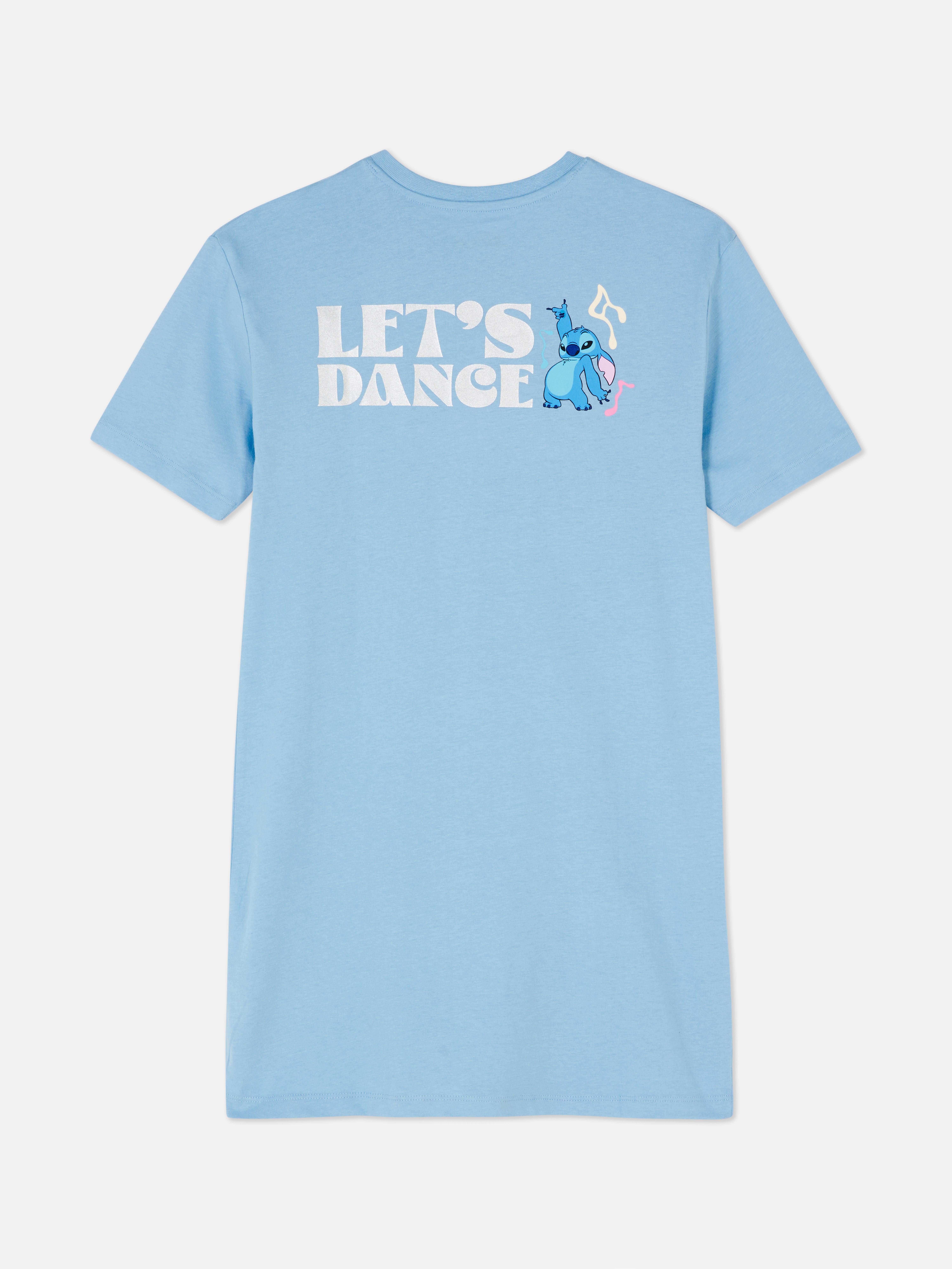 Cămașă de noapte din bumbac Disney Stitch O cămașă de noapte cu mâneci scurte și Stitch și Angel dansând!