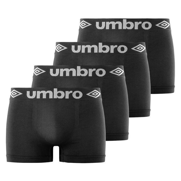 Calzoncillos bóxer Umbro para hombre - Negro (Paquete de 4)