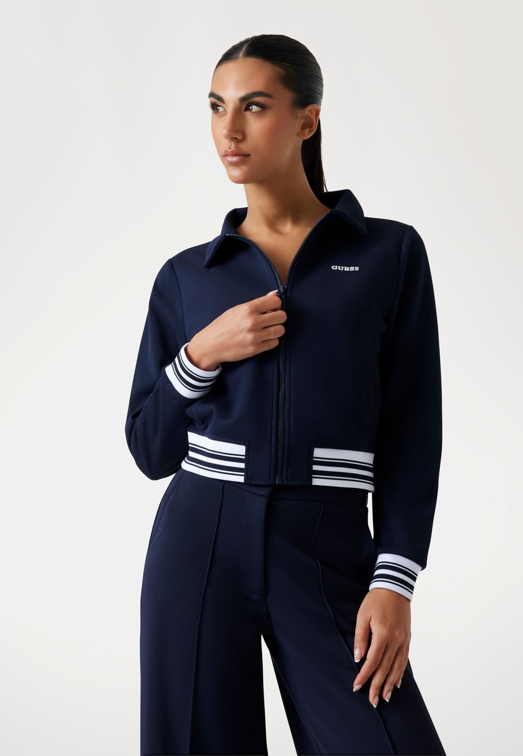 Guess sweatshirt met rits - blauw