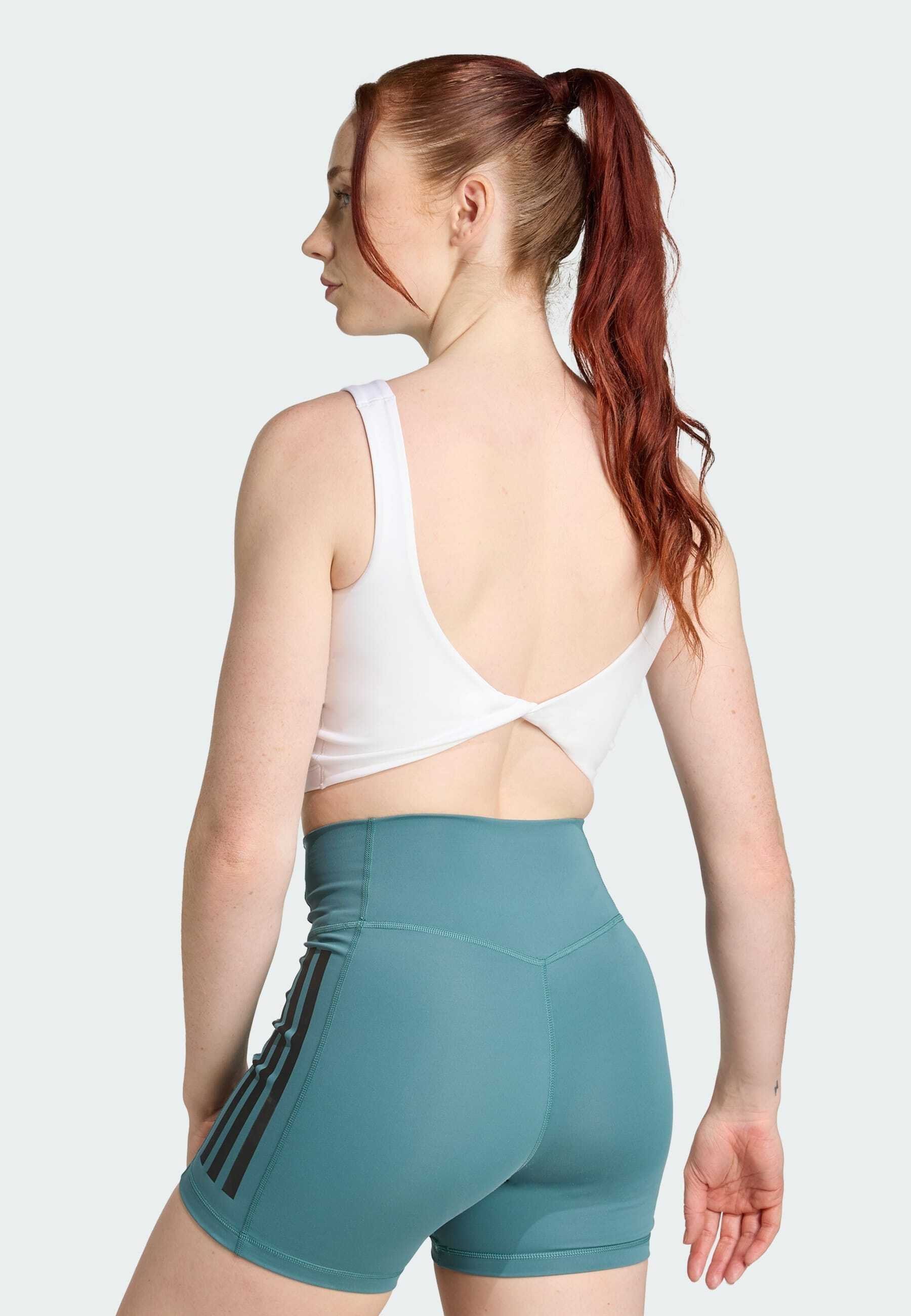 adidas Performance Sport-BH mit leichter Stützfunktion – Weiß