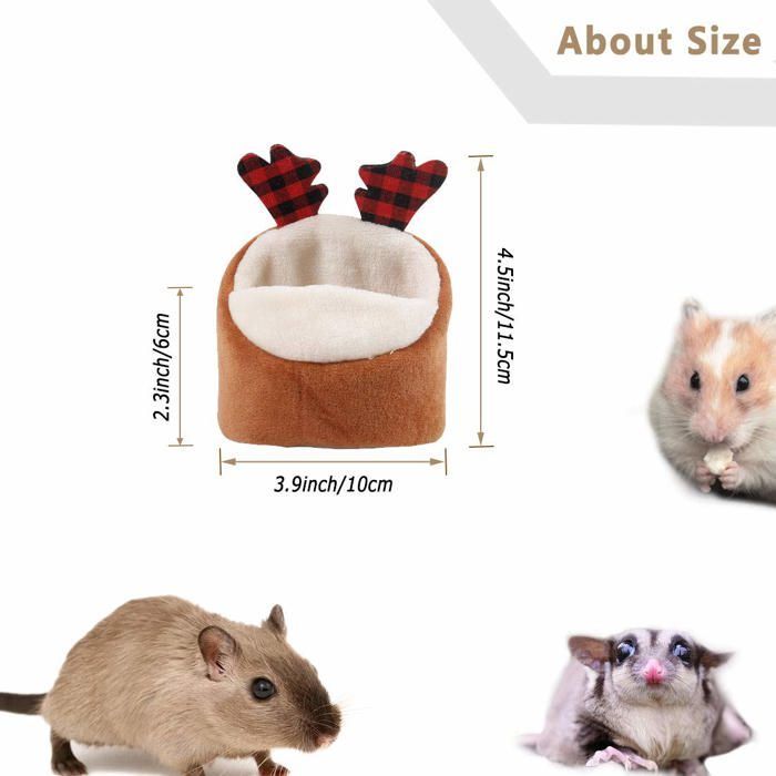Nido pequeño para mascotas - HANDEIU - Hámster - Marrón - Suave y cómodo - Para interiores
