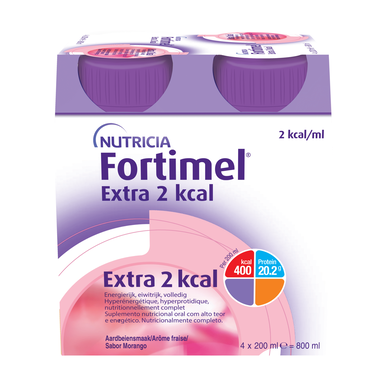 Fortimel Fortimel Extra 2 Kcal Jordbær 4 x 200 ml 4 x 200 ml