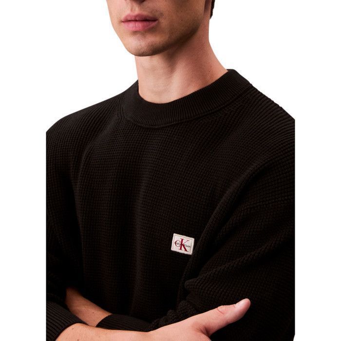 Pull Noir Homme Calvin Klein Jeans Waffle