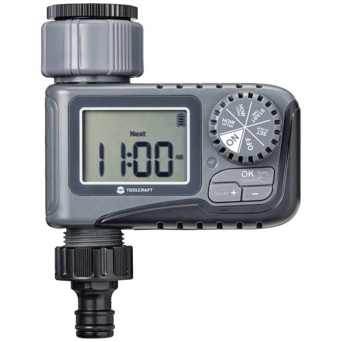 Control de riego - TOOLCRAFT - TO-7154910 - Temporizador eléctrico - Riego de jardín - Ajustable de 1 a 4 horas