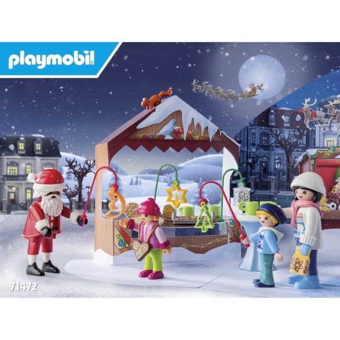 PLAYMOBIL 71472 Christmas Market Advent Calendar, 24 surprises, 84 pieces, Ages 4+