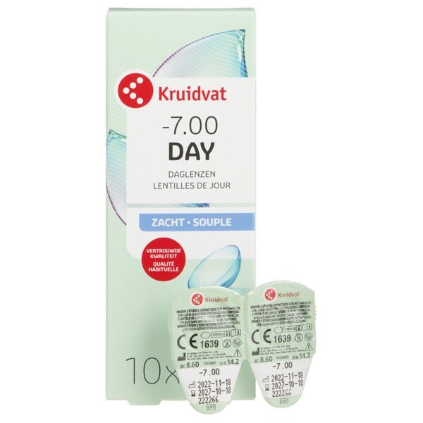 „Kruidvat Opticare“ -7,00 minkšti vienadieniai kontaktiniai lęšiai<br>Medicinos prietaisas - 10 vnt.