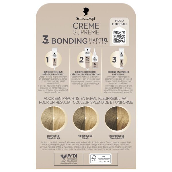 Schwarzkopf Creme Supreme 9-0 Prirodna svijetlo plava njegujuća kremasta boja<br>182g
