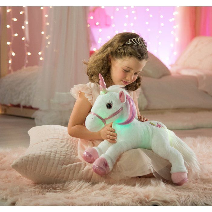 Gipsy Toys - Lica Bella Fee en Lichtgevende - Interactieve Eenhoorn Pluche - 35 cm - Wit - Roze