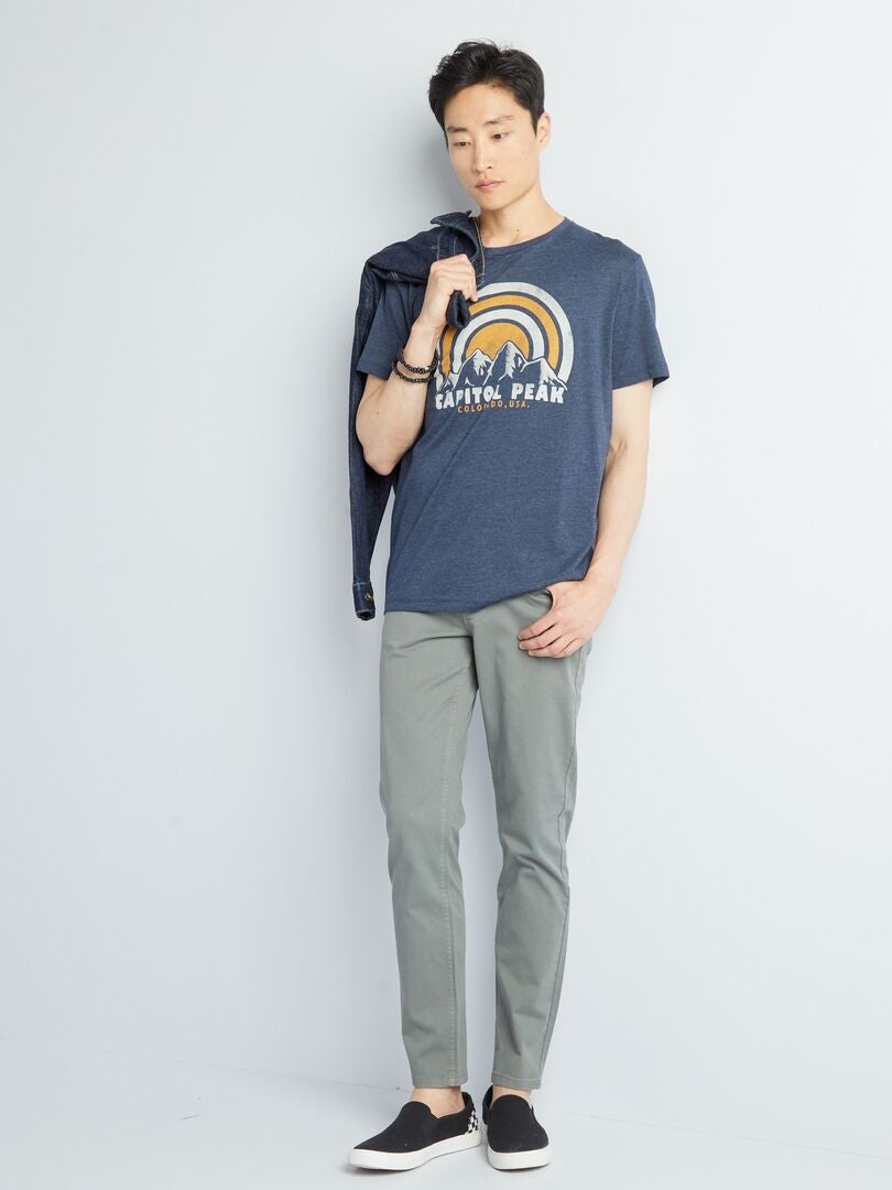 Calça jeans slim de 5 bolsos - L32 - VERDE