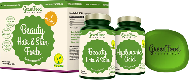 GreenFood Nutrition Beauty Hair & Skin Forte Nahrungsergänzungsmittel-Geschenkset für schönes Haar, Haut und Nägel