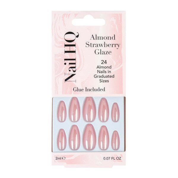 Uñas postizas Nail HQ color almendra fresa (24 unidades)