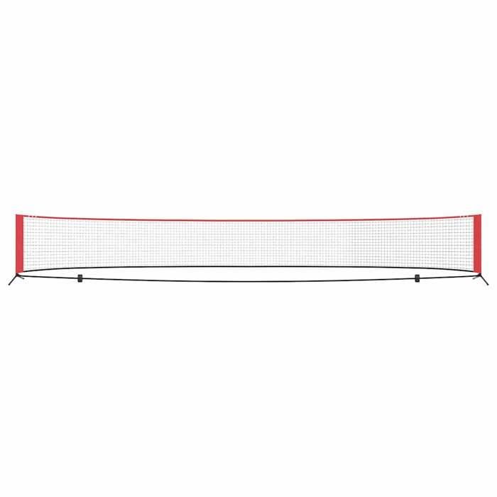 Tennis net - vidaXL - Black and red - Polyester - Portable - Foldable - Weather resistant
