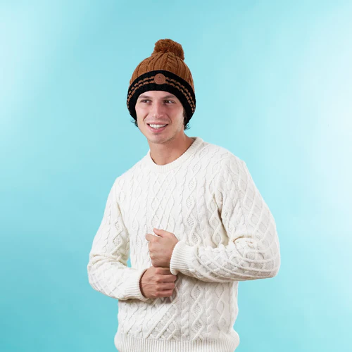 Cabaia Kremowy Gin Beanie Brązowy brązowy