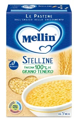 MELLIN Mellin Pastina Stelline 320 g 100% farinha de trigo macia