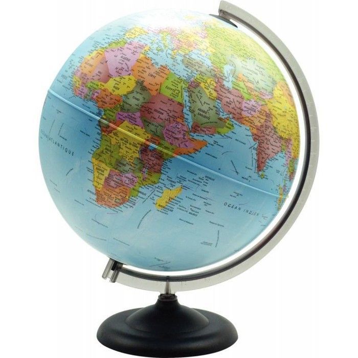 Globo geográfico no iluminado, 30 cm de diámetro