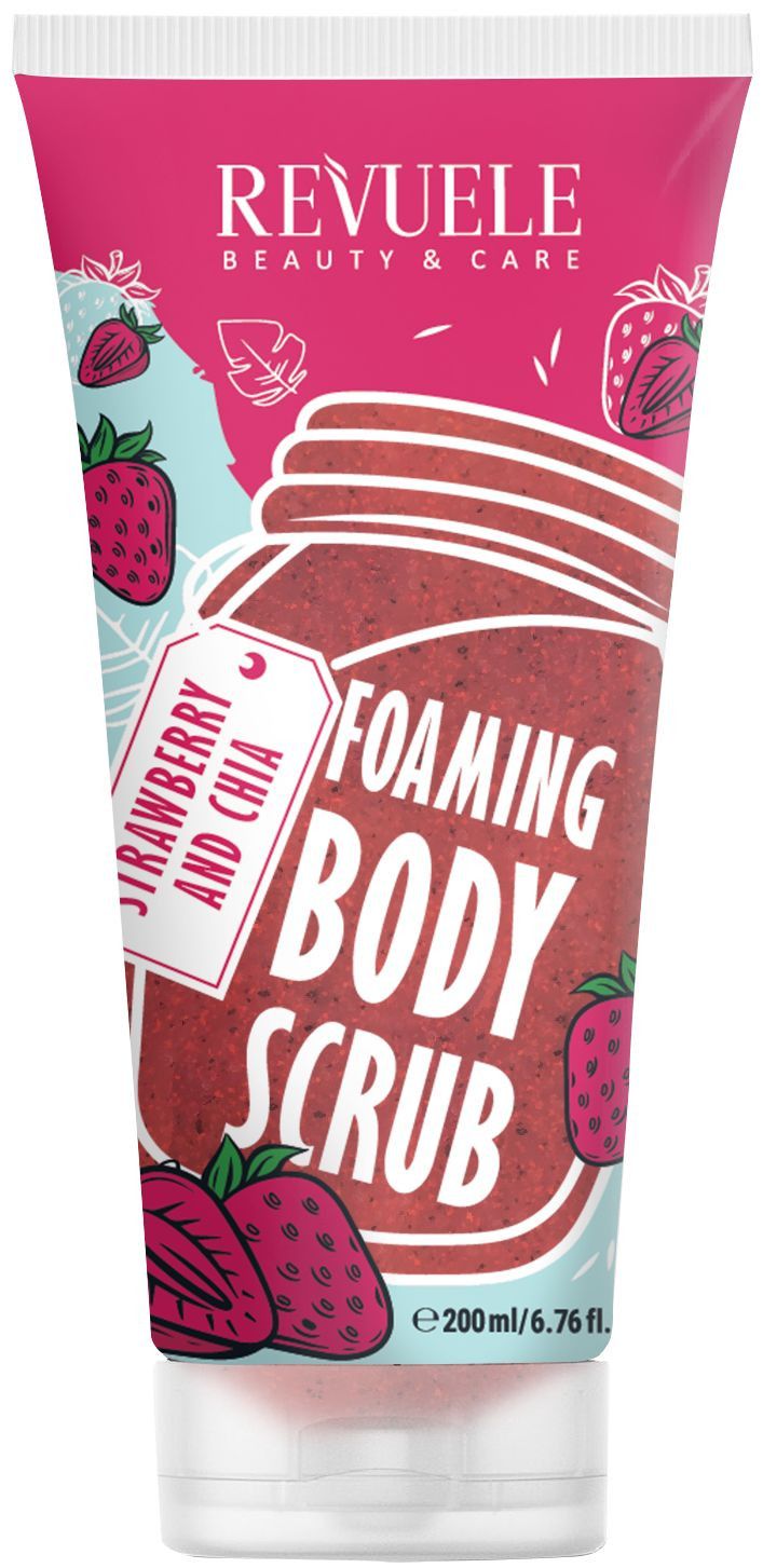 Penivý telový peeling Jahodový a chia exfoliačný telový peeling Telové peelingy