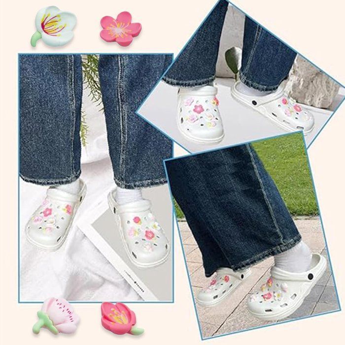 Épingles Crocs, accessoires Crocs, accessoires pour chaussures – 12 breloques pour chaussures, breloques à fleurs pour filles
