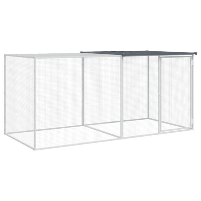 vidaXL Poulailler avec toit anthracite 203x98x90 cm acier galvanisé 3189039