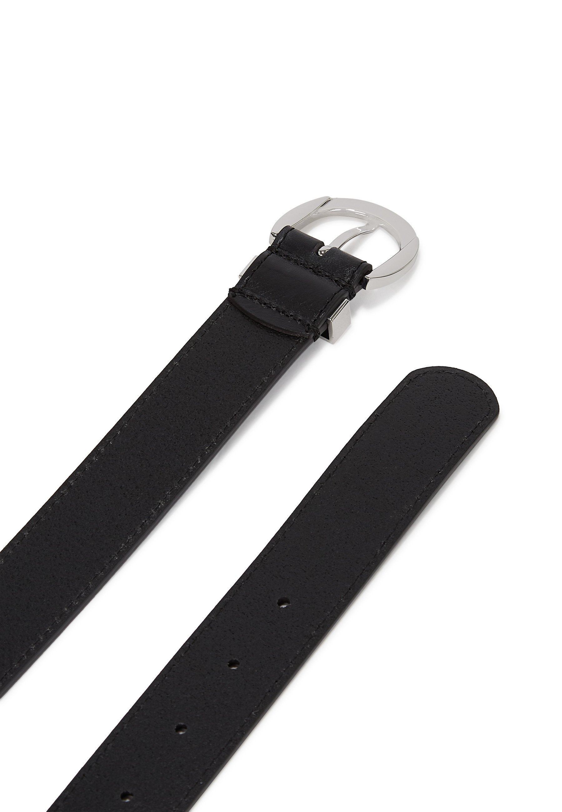 Karl Lagerfeld Jeans riem met ronde gesp, unisex - Zakelijke riem - zwart