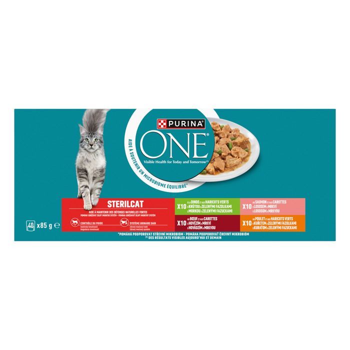 PURINA ONE Alimento sterilizzato per gatti - Varietà miste - 40 bustine da 85 g - Bustine fresche per gatti adulti