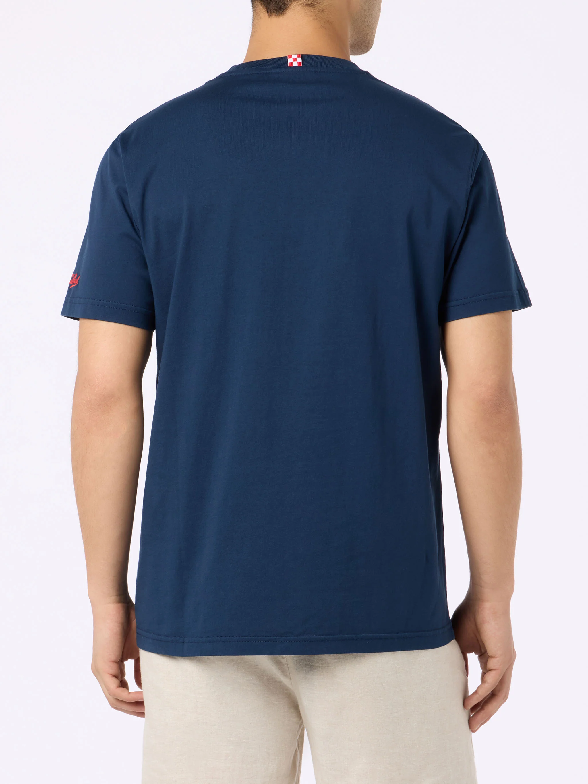 Heren katoenen T-shirt met Spritz obsession-borduurwerk