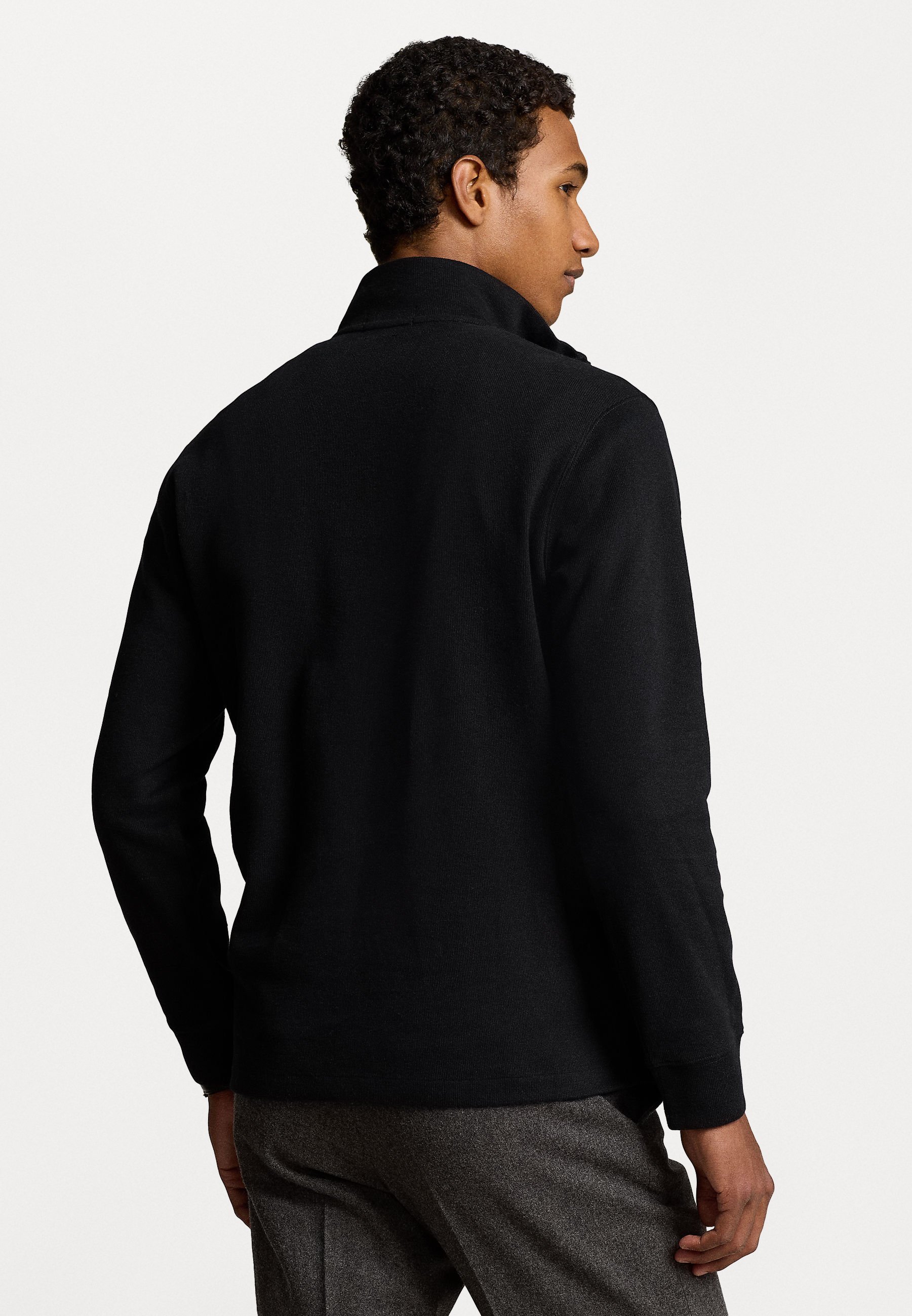 Pulôver Polo Ralph Lauren ESTATE RIB com zíper até o peito - Preto