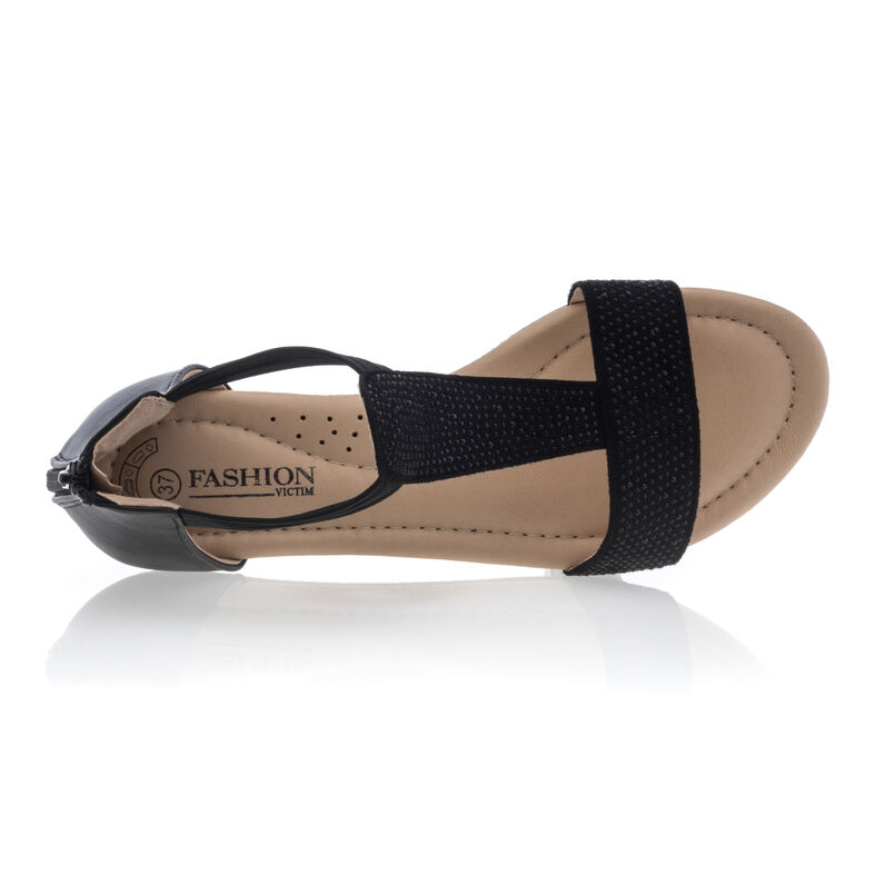 Svarte sandaler / sko med åpen tå til dame