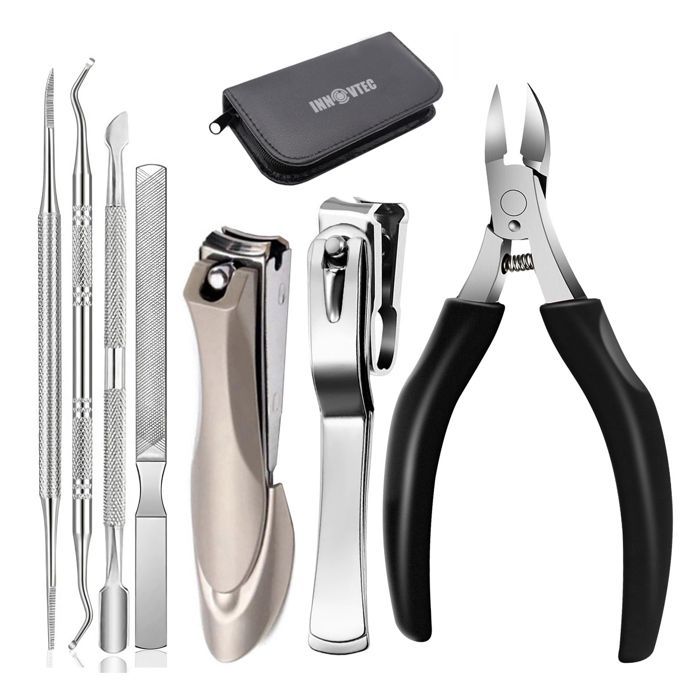 Manicure and pedicure set - 7-piece nail clipper set - INNOVTEC - for thick, hard, ingrown nails - precision nail clipper