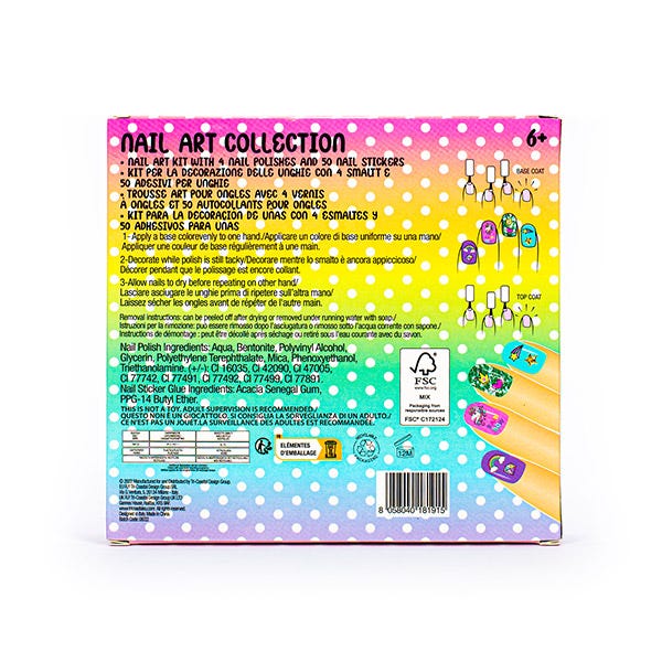 Set de 5 decorațiuni pentru unghii cu unicorni magici + autocolante | 1 buc.