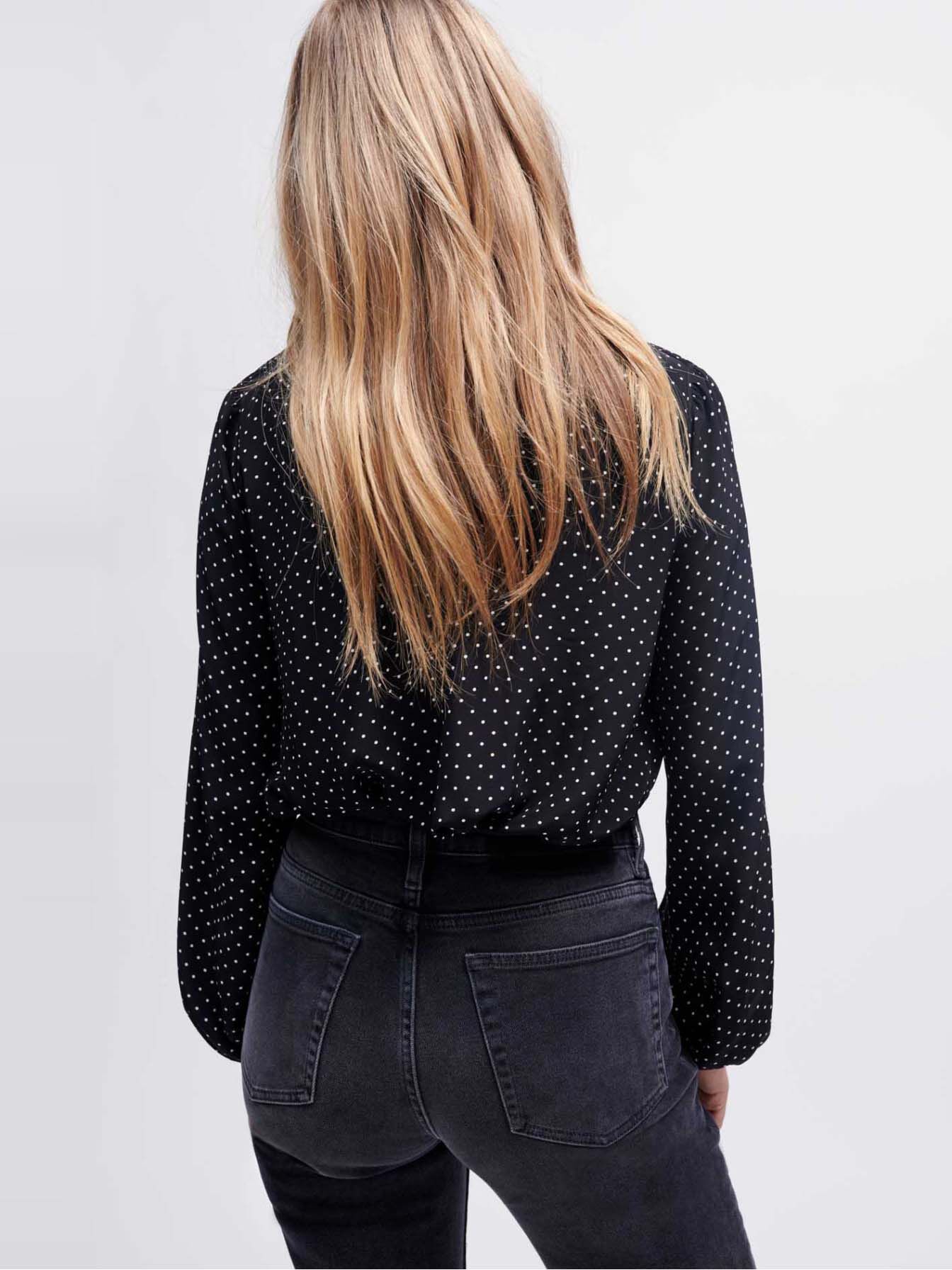 Luchtige blouse - Zwart