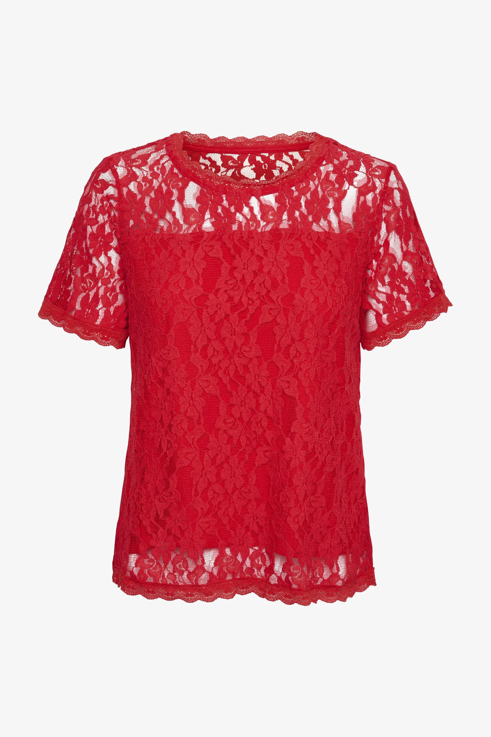 Cremefarbene Bluse - hohes Risiko Rot