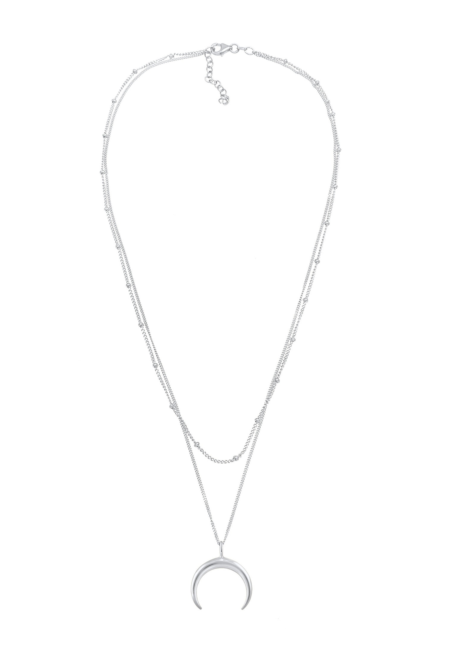 Elli Faucille de lune à deux couches pour dames en 925/1000 argent massif et plaqué or