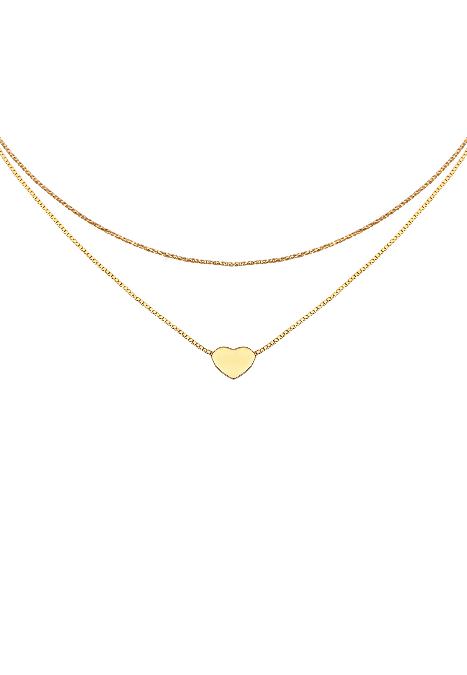 Elli Femmes choker coeur pendentif couches look en argent sterling 925