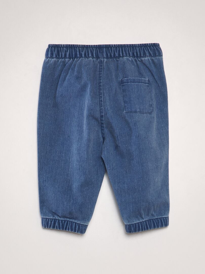 Paperbag denim broek - BLAUW